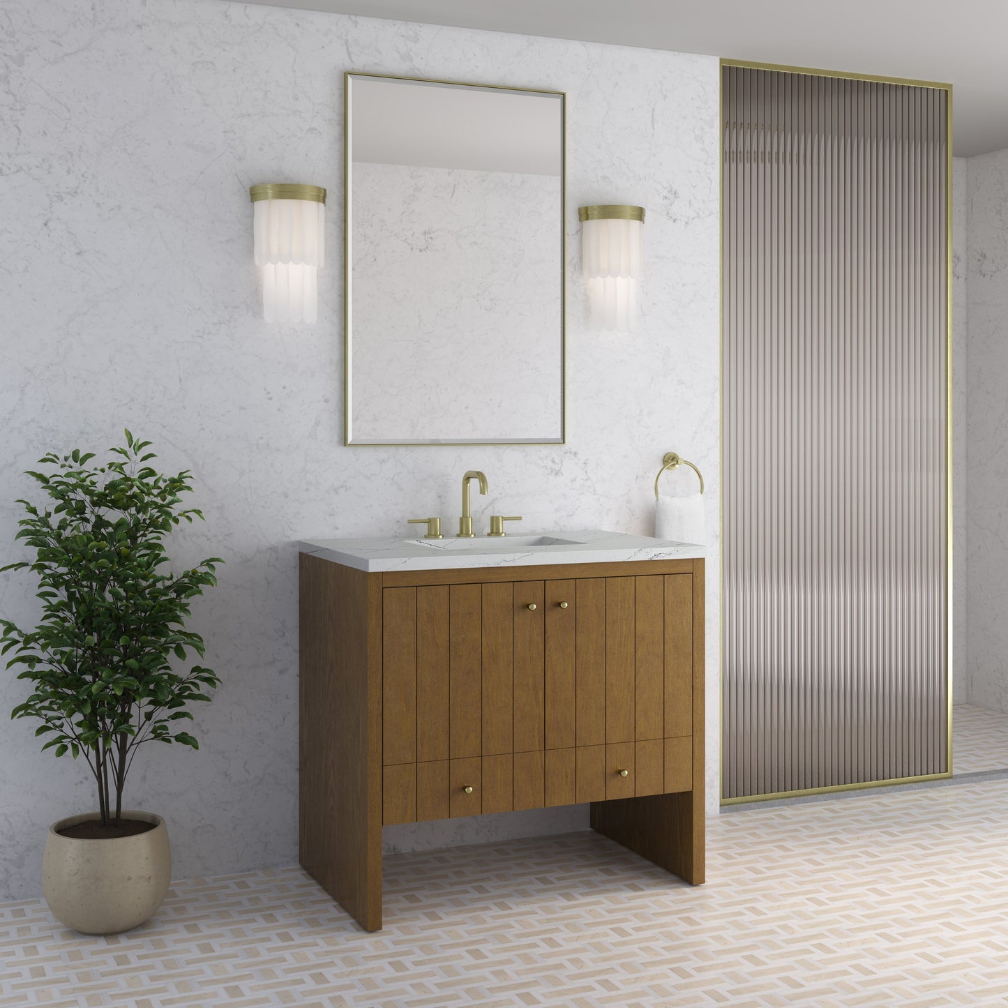 
                  
                    Hudson 36" Single Vanity in Honey Oak Single Bathroom Vanity James Martin Vanities 
                  
                