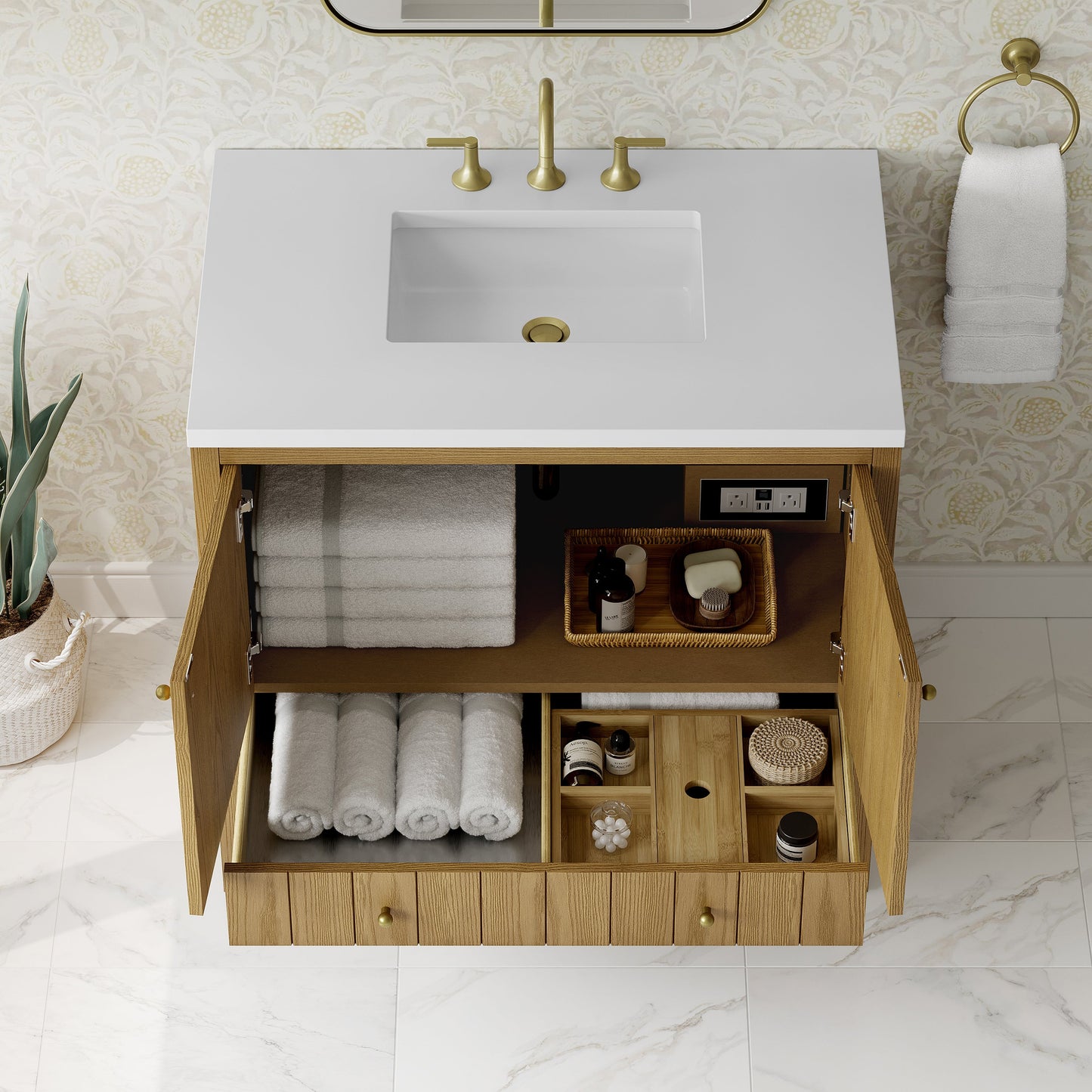 
                  
                    Hudson 36" Single Vanity in Light Natural Oak Single Bathroom Vanity James Martin Vanities 
                  
                