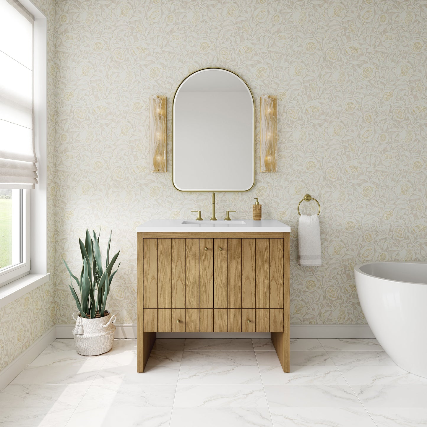 
                  
                    Hudson 36" Single Vanity in Light Natural Oak Single Bathroom Vanity James Martin Vanities 
                  
                