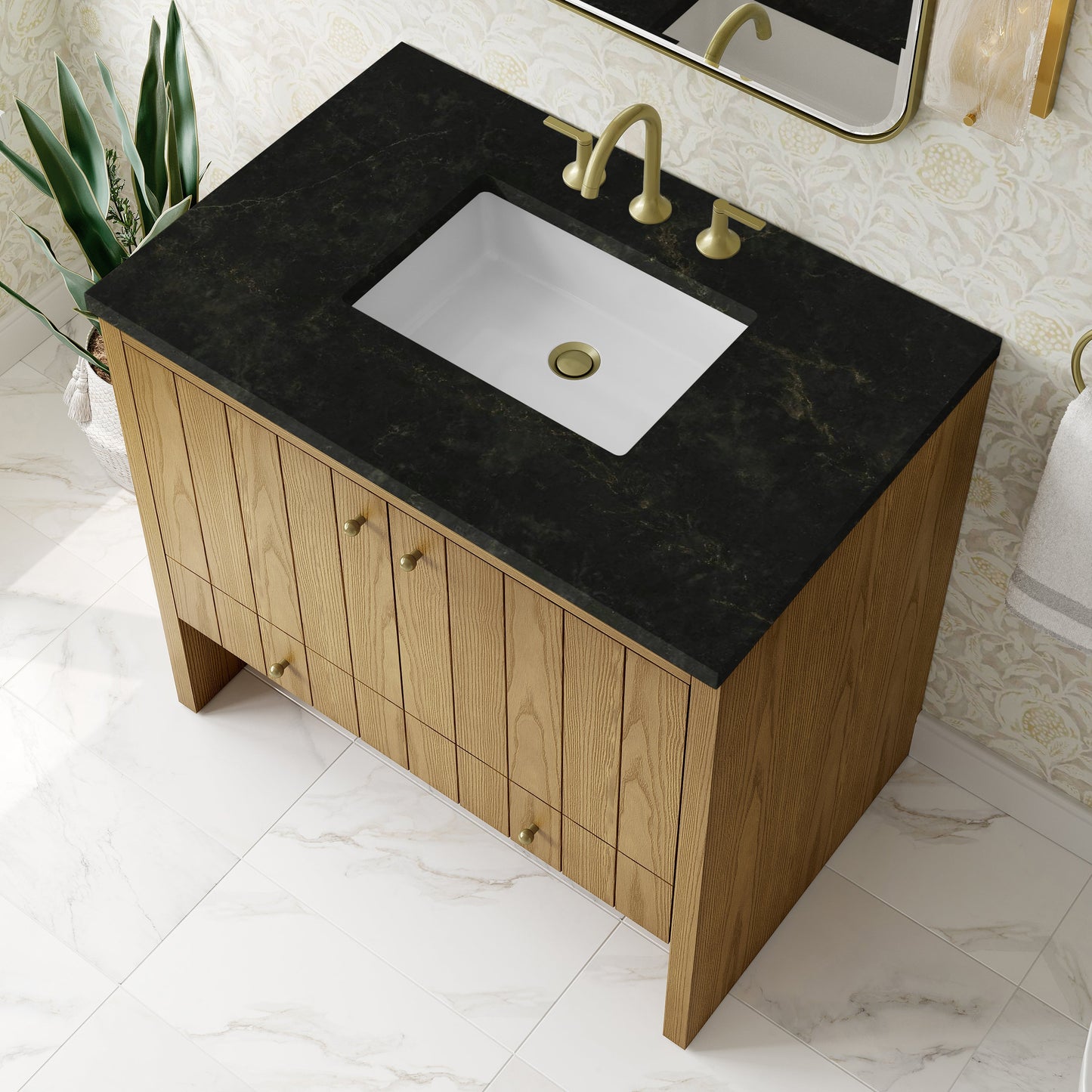 
                  
                    Hudson 36" Single Vanity in Light Natural Oak Single Bathroom Vanity James Martin Vanities Phantome Eclos 
                  
                