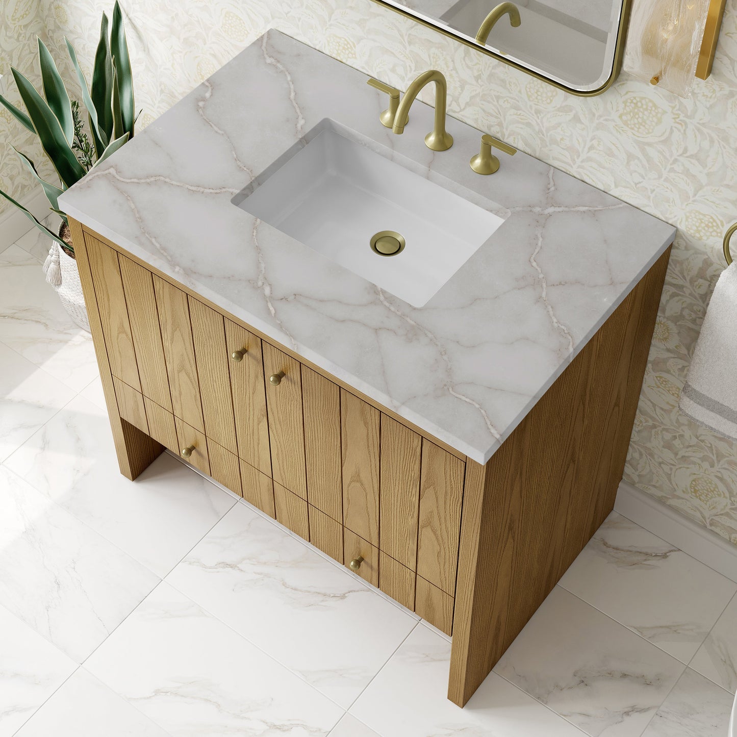 
                  
                    Hudson 36" Single Vanity in Light Natural Oak Single Bathroom Vanity James Martin Vanities Victorian Silver Silestone 
                  
                