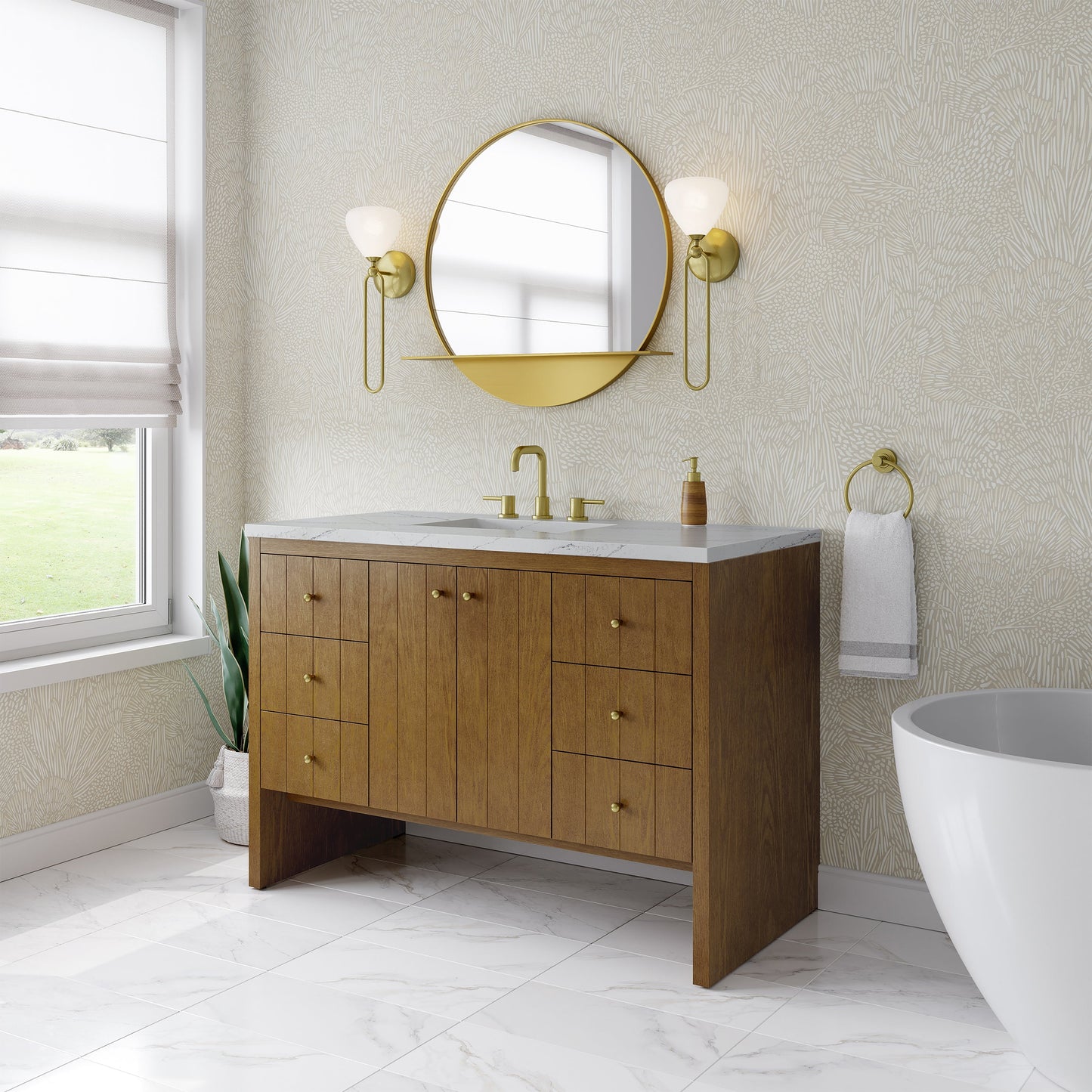 
                  
                    Hudson 48" Single Vanity in Honey Oak Single Bathroom Vanity James Martin Vanities 
                  
                