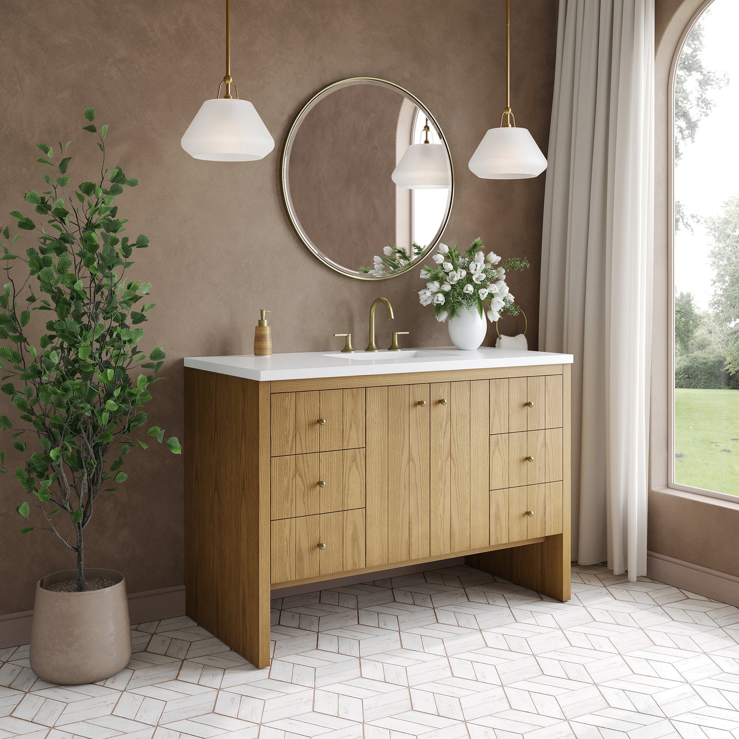 
                  
                    Hudson 48" Single Vanity in Light Natural Oak Single Bathroom Vanity James Martin Vanities 
                  
                