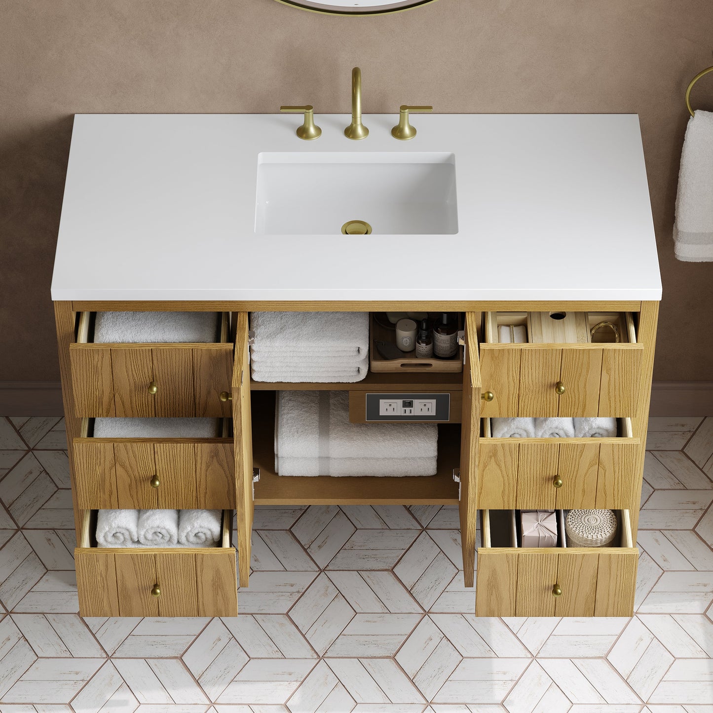
                  
                    Hudson 48" Single Vanity in Light Natural Oak Single Bathroom Vanity James Martin Vanities 
                  
                