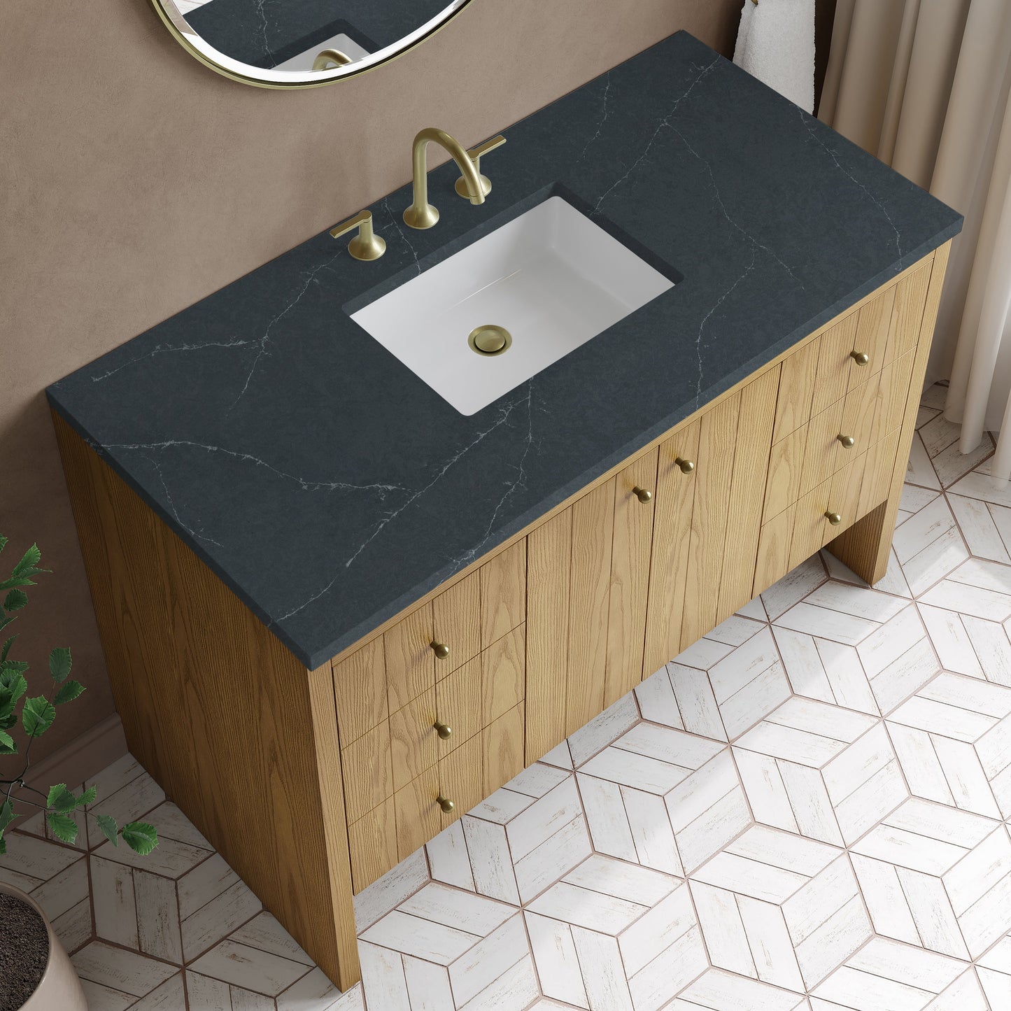 
                  
                    Hudson 48" Single Vanity in Light Natural Oak Single Bathroom Vanity James Martin Vanities Charcoal Soapstone Silestone 
                  
                