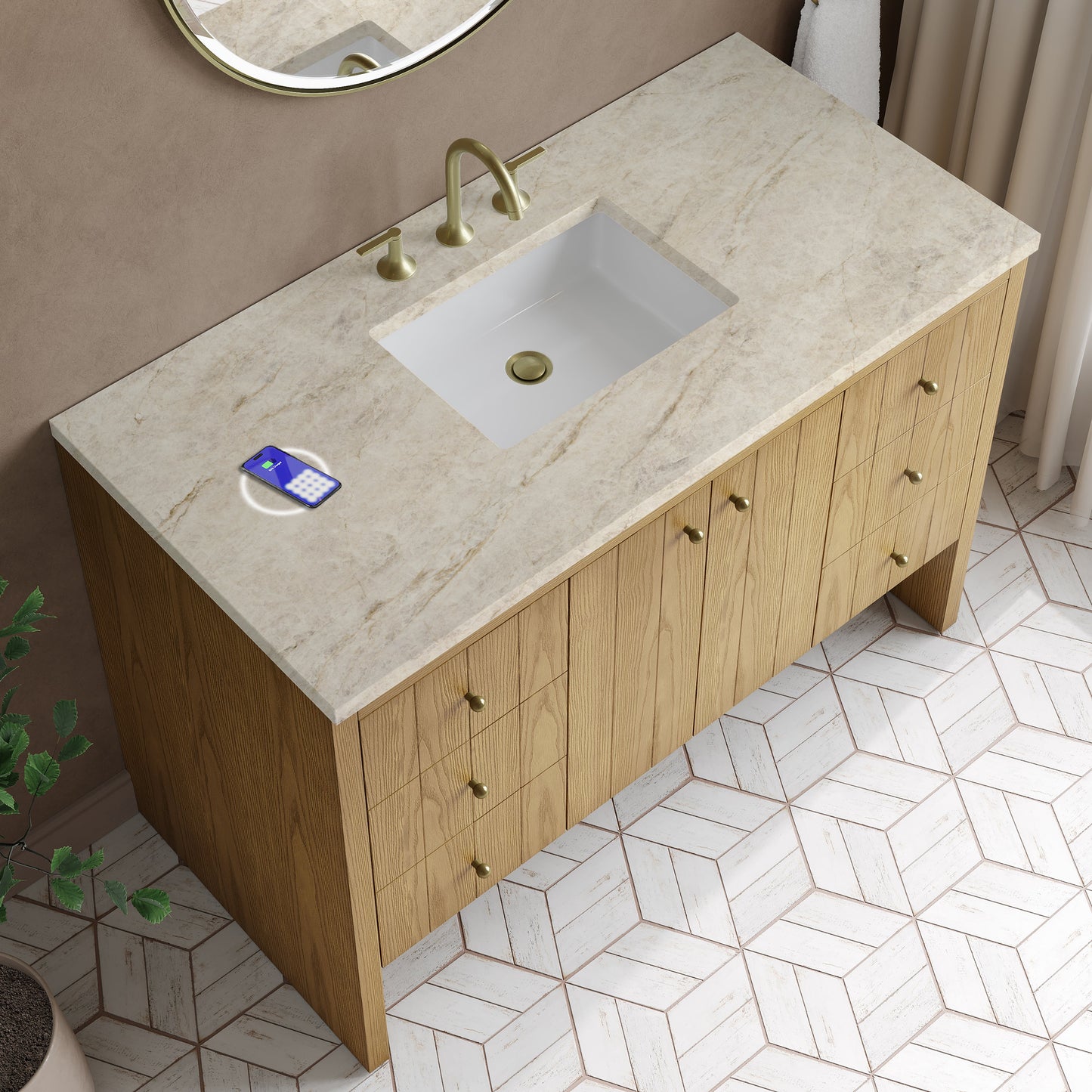 
                  
                    Hudson 48" Single Vanity in Light Natural Oak Single Bathroom Vanity James Martin Vanities FreePower-Enabled Tajnar Eclos 
                  
                