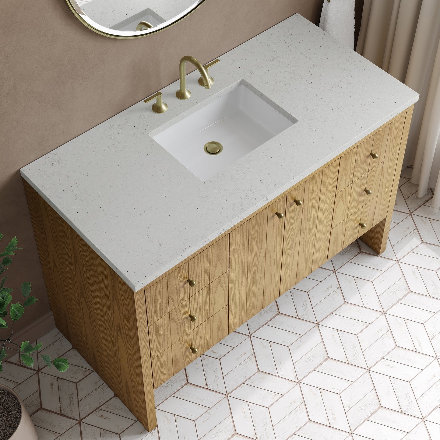 
                  
                    Hudson 48" Single Vanity in Light Natural Oak Single Bathroom Vanity James Martin Vanities Lime Delight Silestone 
                  
                