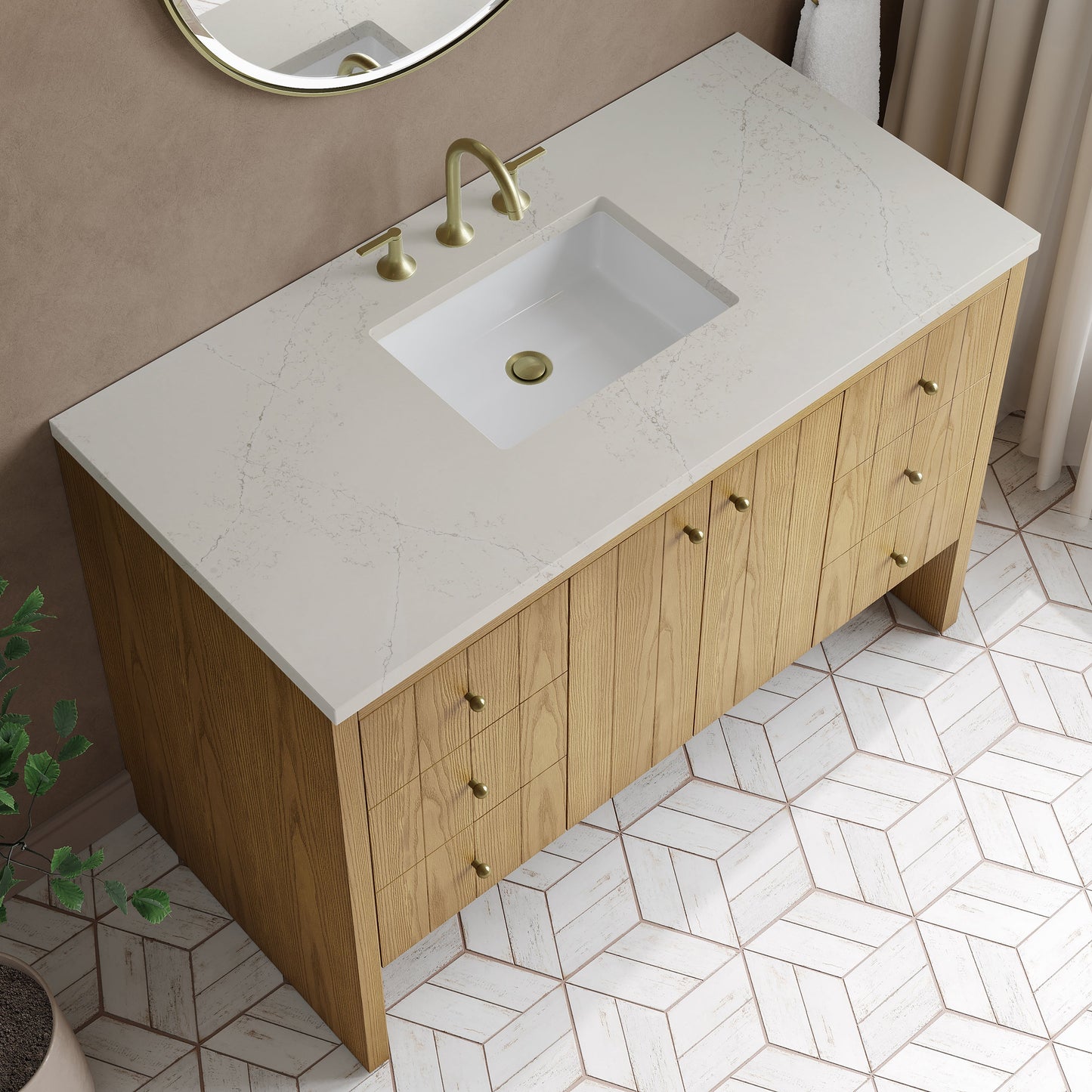 
                  
                    Hudson 48" Single Vanity in Light Natural Oak Single Bathroom Vanity James Martin Vanities Siberian Silestone 
                  
                