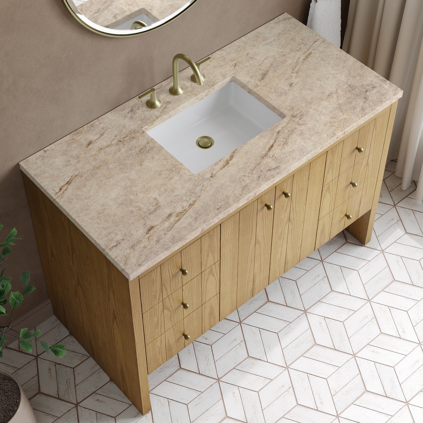 
                  
                    Hudson 48" Single Vanity in Light Natural Oak Single Bathroom Vanity James Martin Vanities Tajnar Eclos 
                  
                