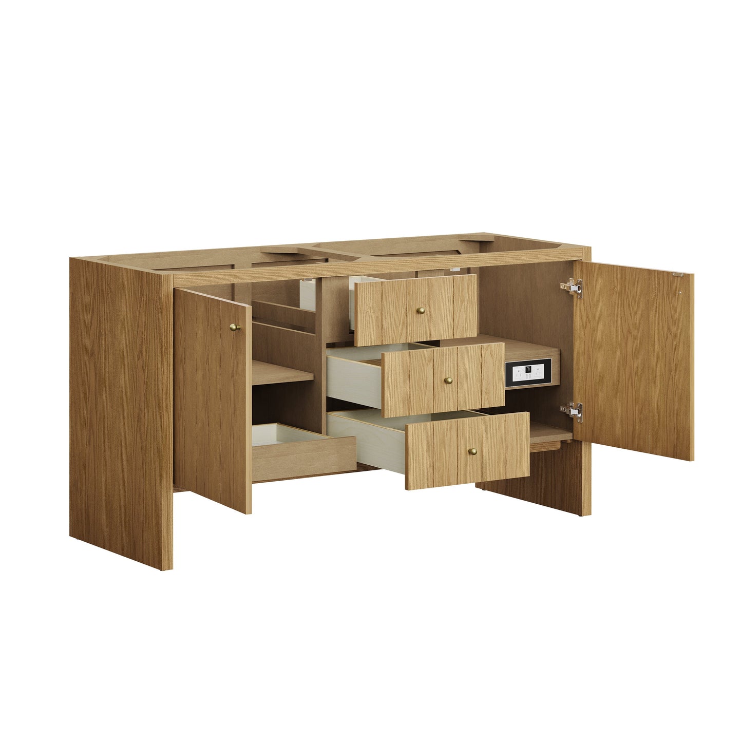
                  
                    Hudson 60" Double Vanity in Light Natural Oak Double Bathroom Vanity James Martin Vanities 
                  
                