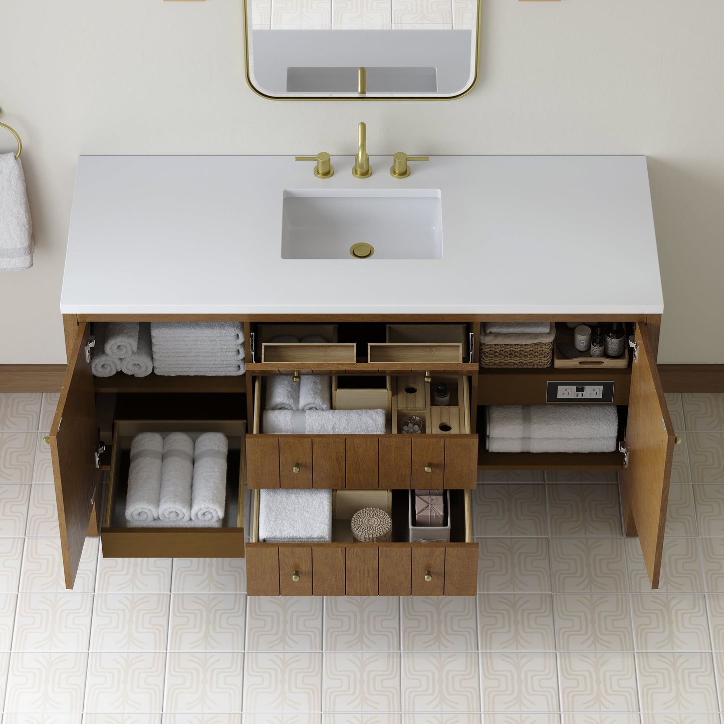 
                  
                    Hudson 60" Single Vanity in Honey Oak Double Bathroom Vanity James Martin Vanities 
                  
                