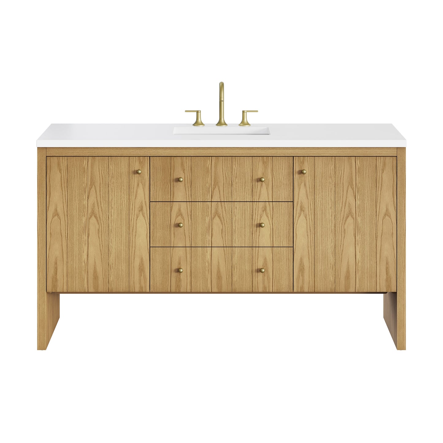 
                  
                    Hudson 60" Single Vanity in Light Natural Oak Double Bathroom Vanity James Martin Vanities 
                  
                