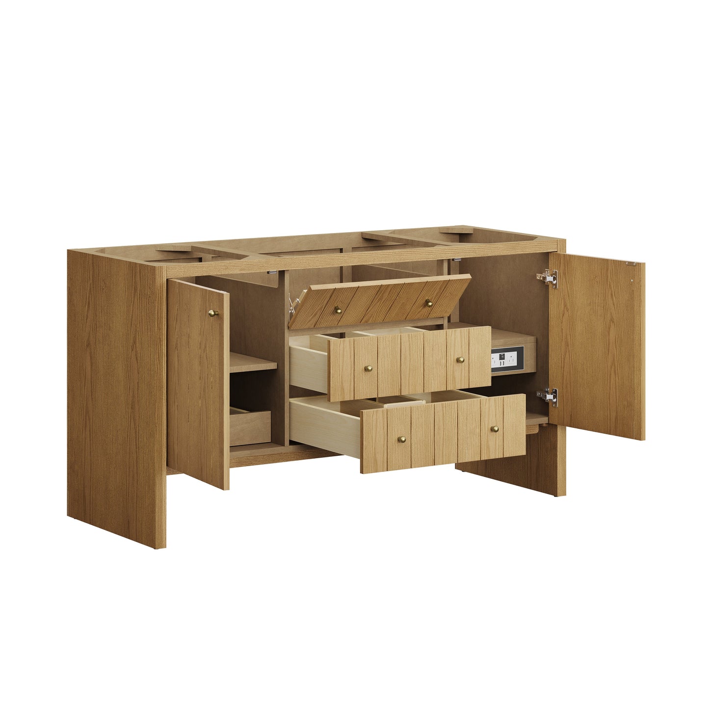 
                  
                    Hudson 60" Single Vanity in Light Natural Oak Double Bathroom Vanity James Martin Vanities 
                  
                