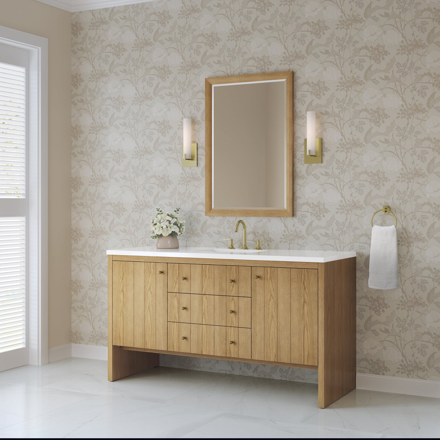 
                  
                    Hudson 60" Single Vanity in Light Natural Oak Double Bathroom Vanity James Martin Vanities 
                  
                