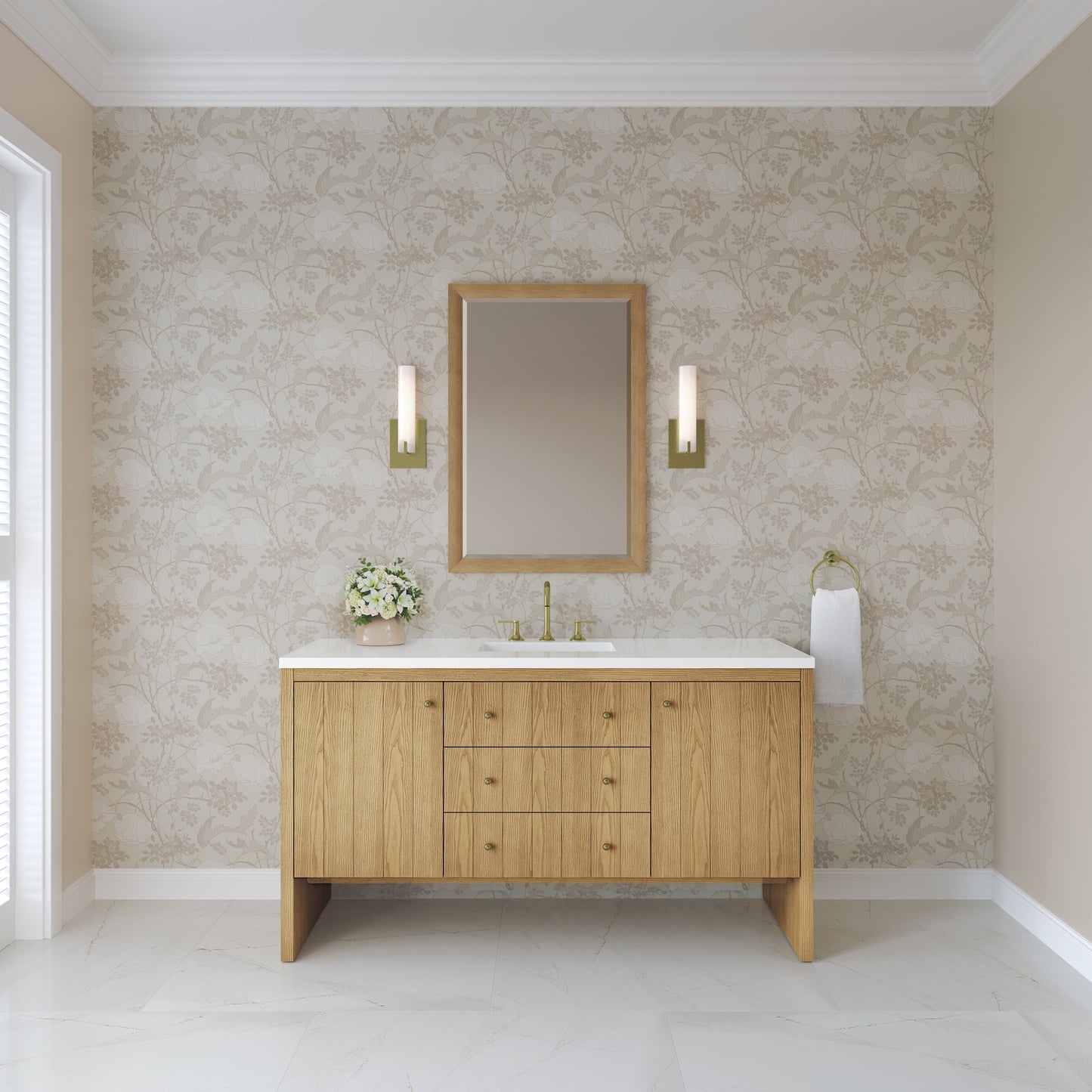 Hudson 60" Single Vanity in Light Natural Oak Double Bathroom Vanity James Martin Vanities Select a Top 