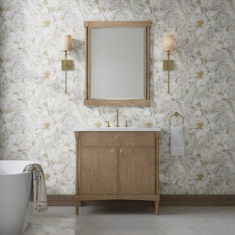 Kinnsden 36" Single Vanity in Weathered Oak James Martin Vanities 