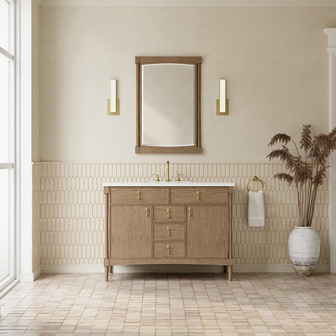 Kinnsden 48" Single Vanity in Weathered Oak Single Bathroom Vanity James Martin Vanities 