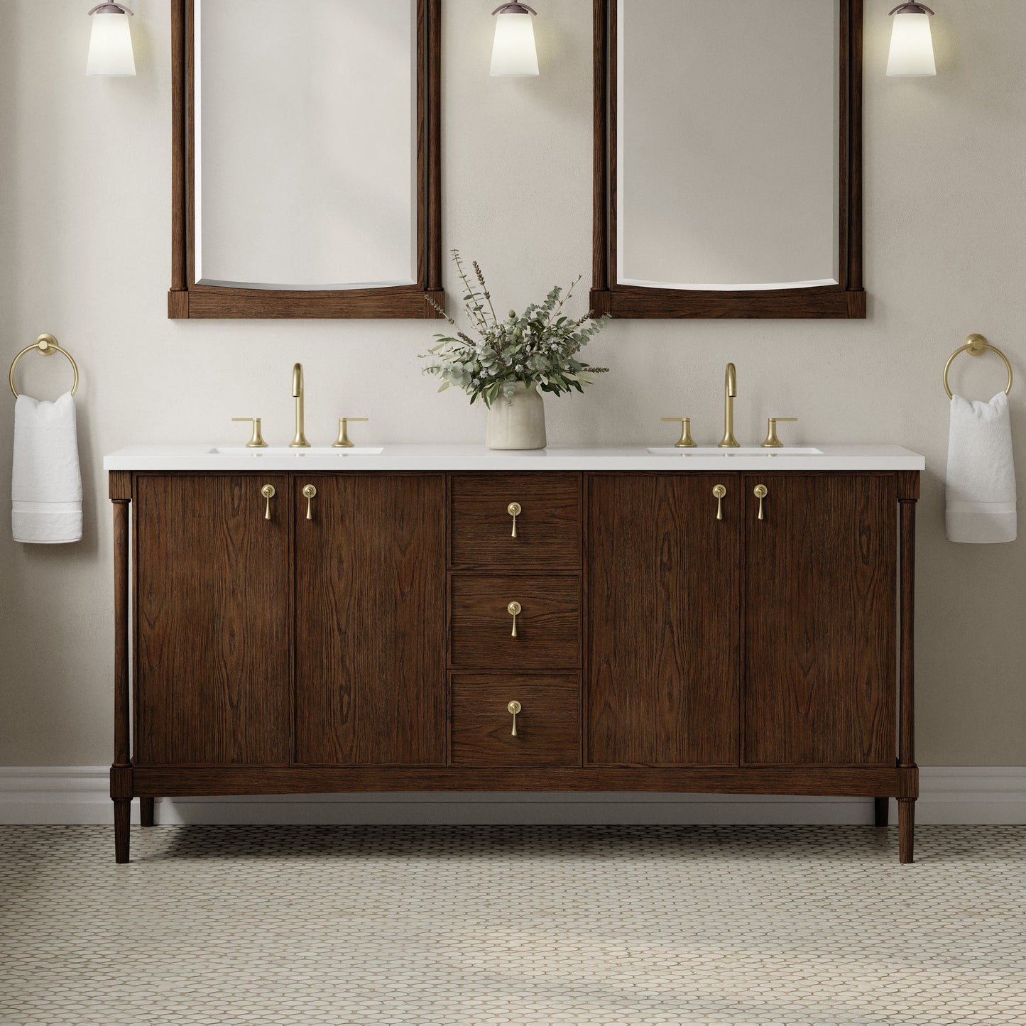 
                  
                    Kinnsden 72" Double Vanity in Sable Oak Single Bathroom Vanity James Martin Vanities Select Your Top 
                  
                