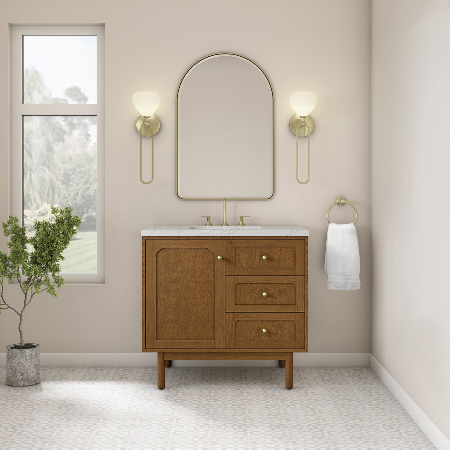 Laurent 36" Single Vanity in Honey Oak Single Bathroom Vanity James Martin Vanities Select Your Top 