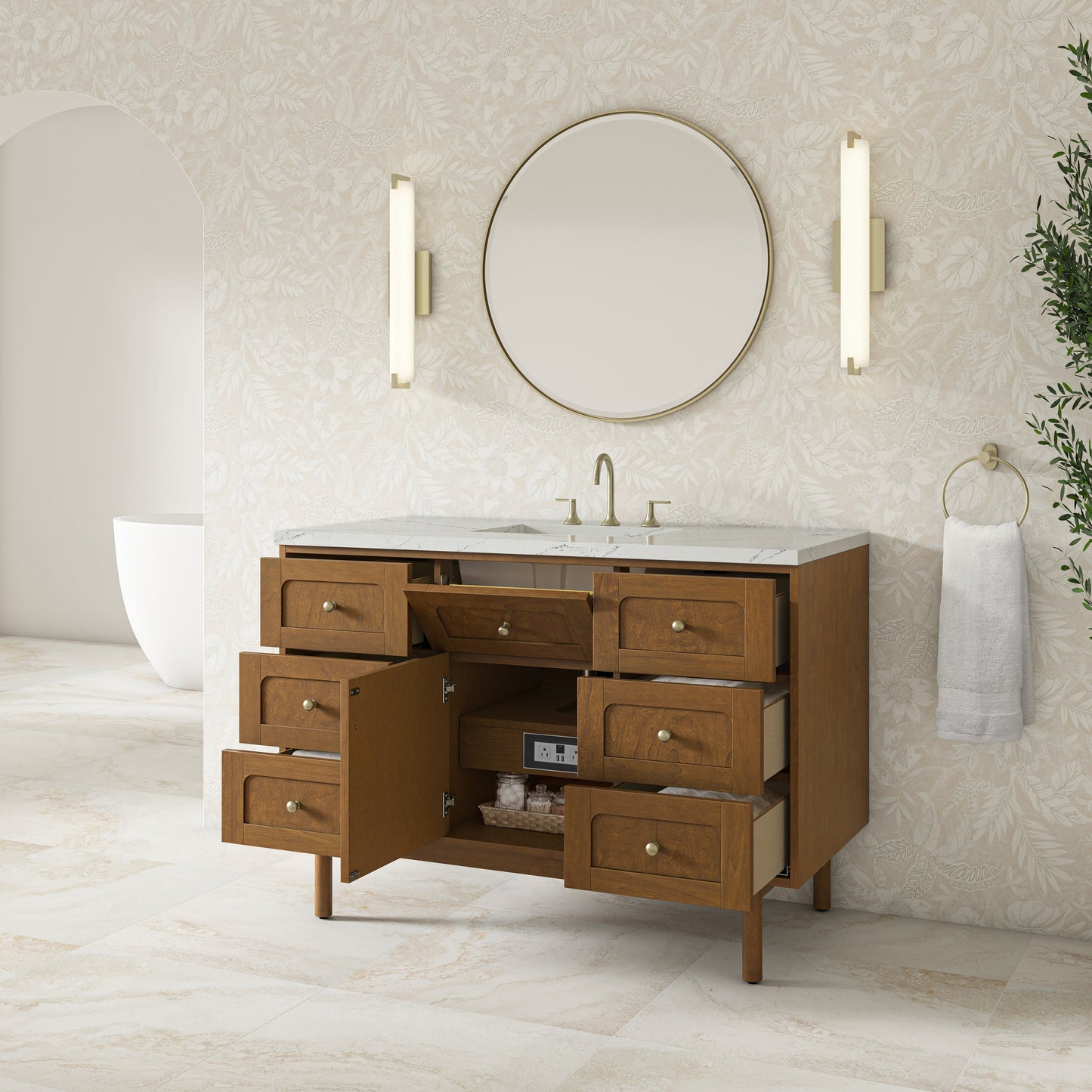 
                  
                    Laurent 48" Single Vanity in Honey Oak Single Bathroom Vanity James Martin Vanities 
                  
                