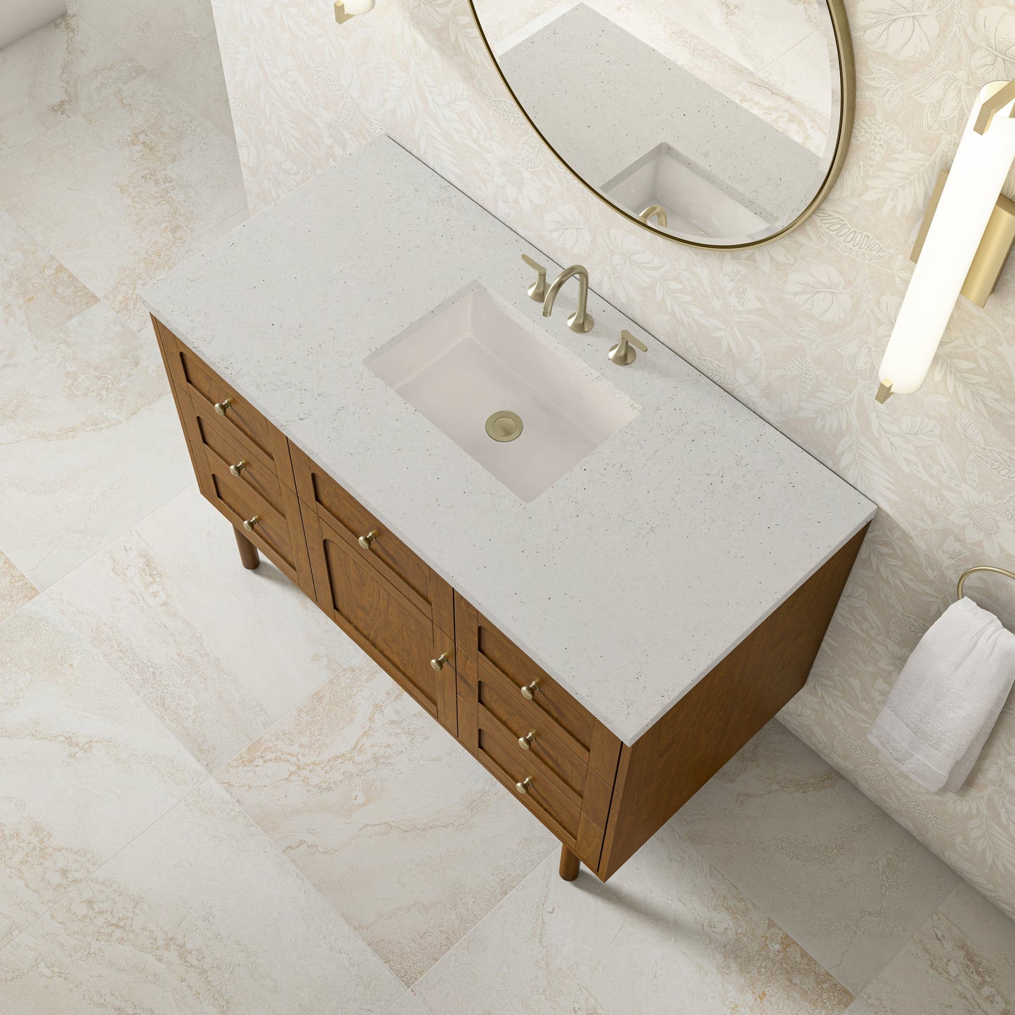 
                  
                    Laurent 48" Single Vanity in Honey Oak Single Bathroom Vanity James Martin Vanities Lime Delight Silestone 
                  
                