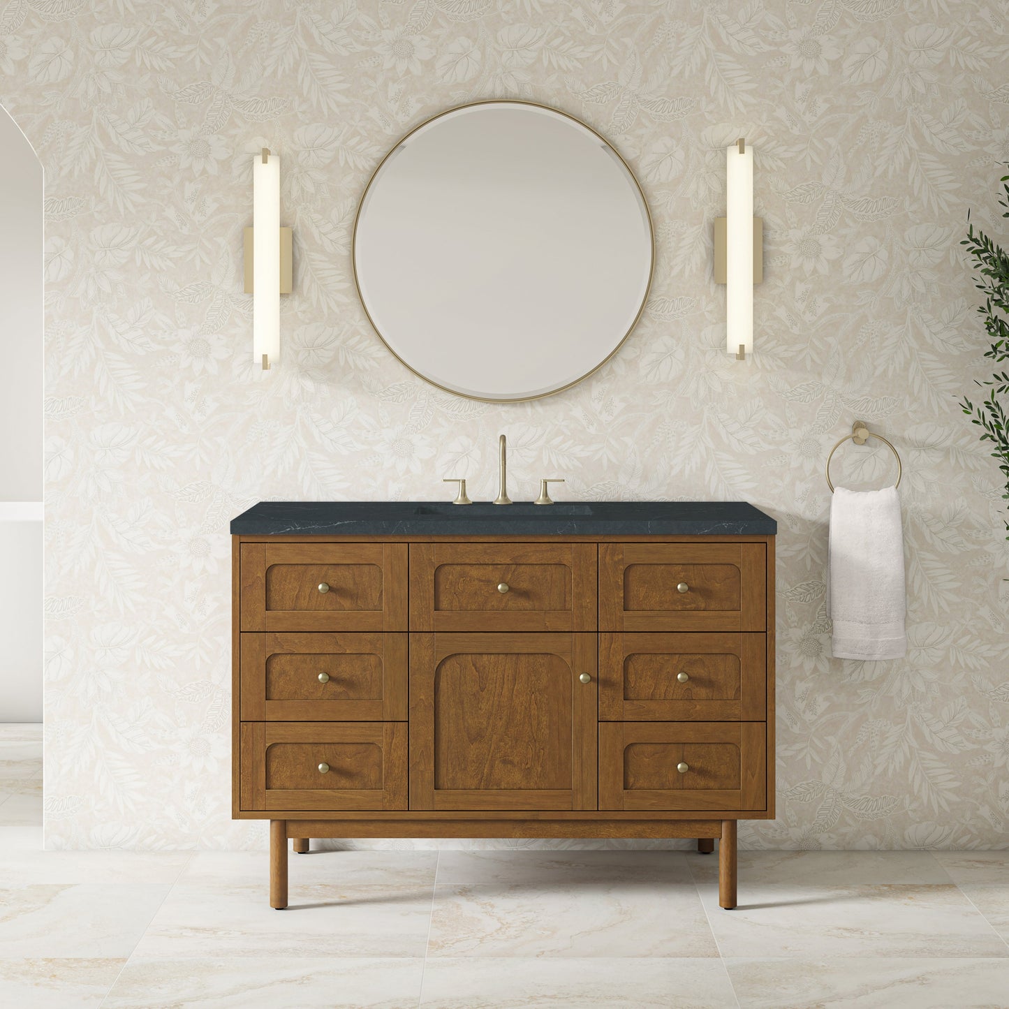 Laurent 48" Single Vanity in Honey Oak Single Bathroom Vanity James Martin Vanities Select Your Top 
