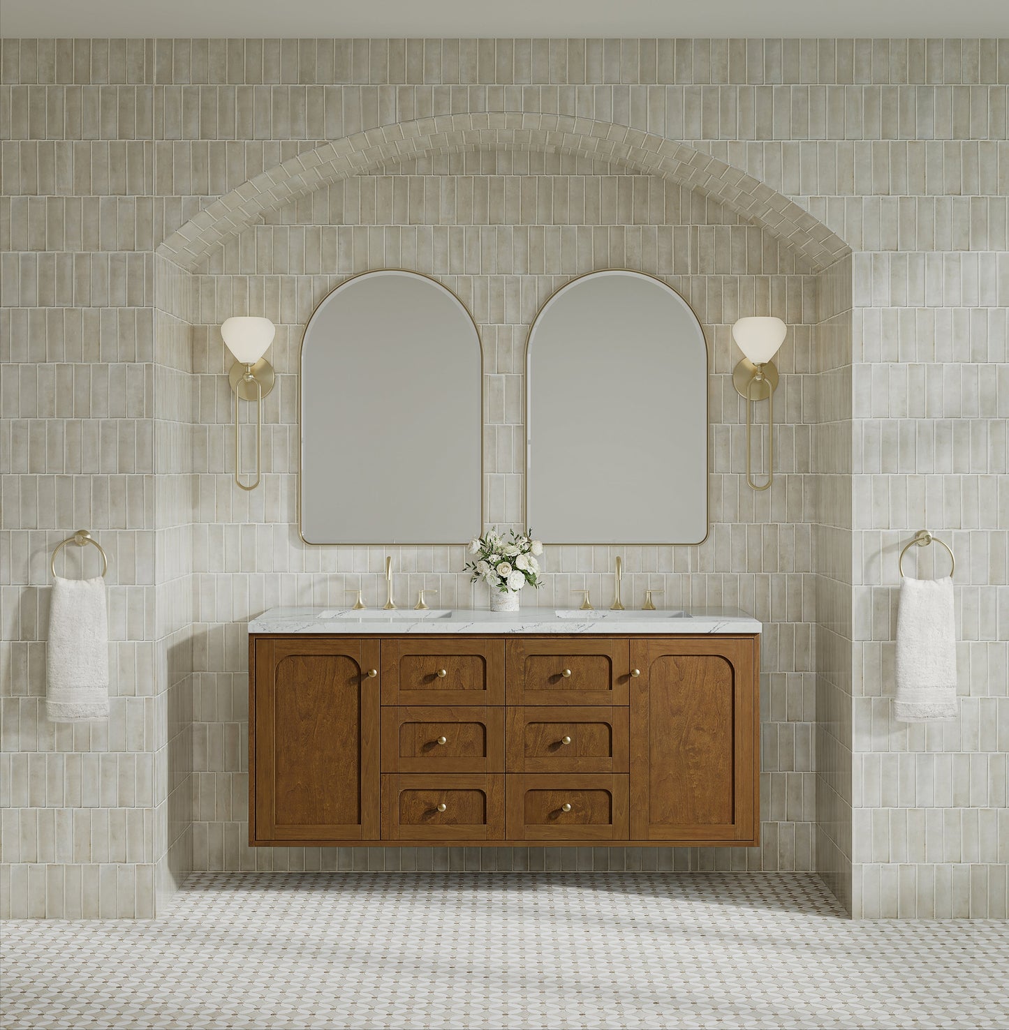 
                  
                    Laurent 60" Double Vanity in Honey Oak Double Bathroom Vanity James Martin Vanities 
                  
                