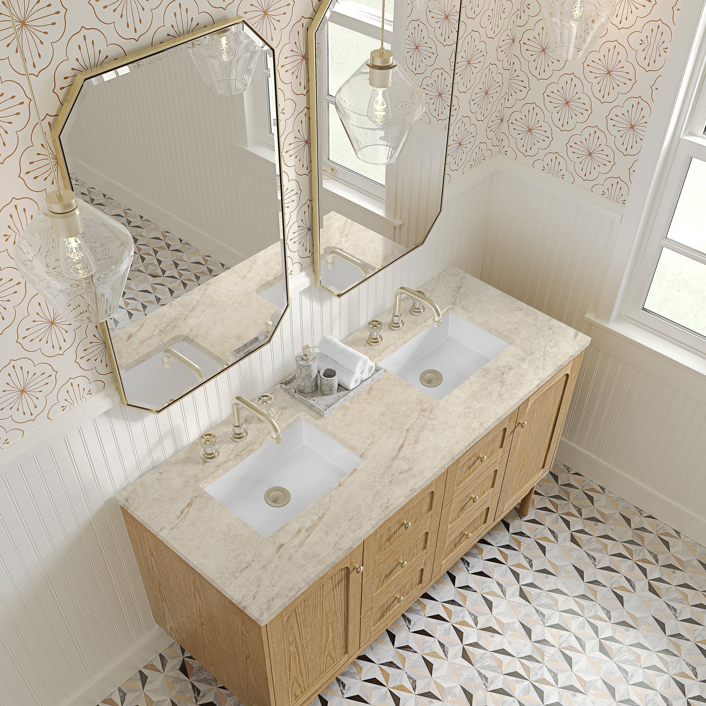 
                  
                    Laurent 60" Double Vanity in Light Natural Oak Double Bathroom Vanity James Martin Vanities Tajnar Eclos 
                  
                