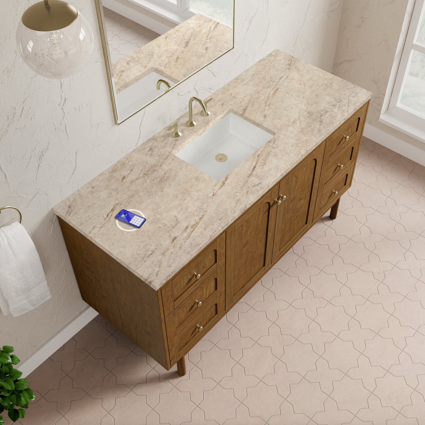 
                  
                    Laurent 60" Single Vanity in Honey Oak Single Bathroom Vanity James Martin Vanities FreePower-Enabled Tajnar Eclos 
                  
                