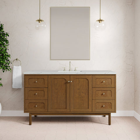 Laurent 60" Single Vanity in Honey Oak Single Bathroom Vanity James Martin Vanities Select Your Top 