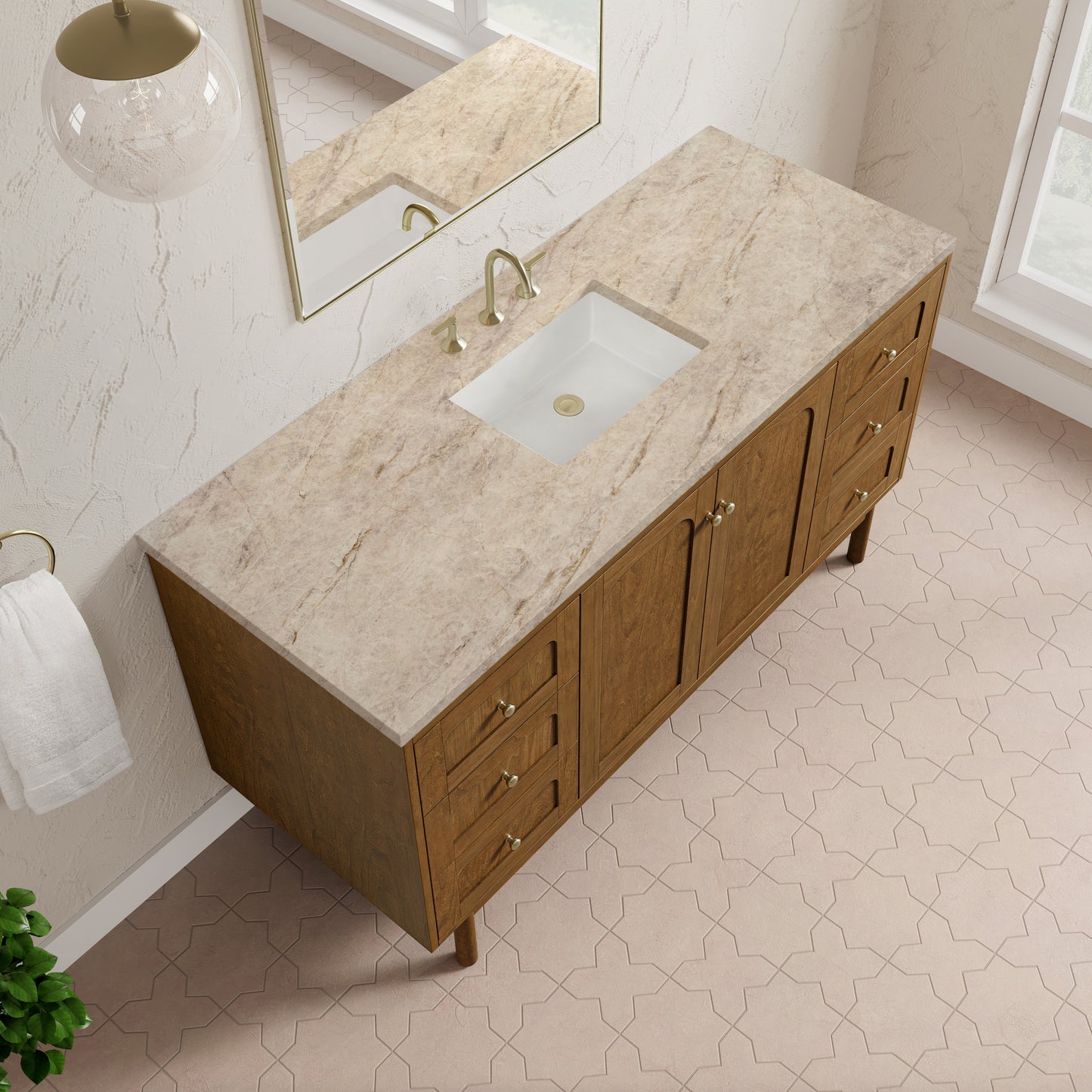 
                  
                    Laurent 60" Single Vanity in Honey Oak Single Bathroom Vanity James Martin Vanities Tajnar Eclos 
                  
                