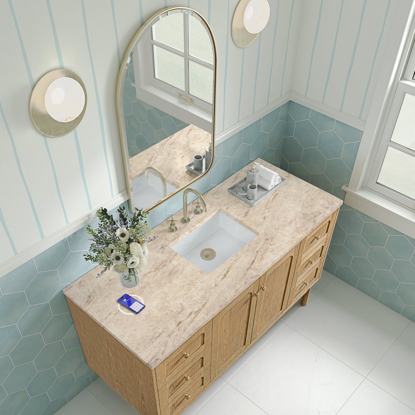 
                  
                    Laurent 60" Single Vanity in Light Natural Oak Single Bathroom Vanity James Martin Vanities FreePower-Enabled Tajnar Eclos 
                  
                