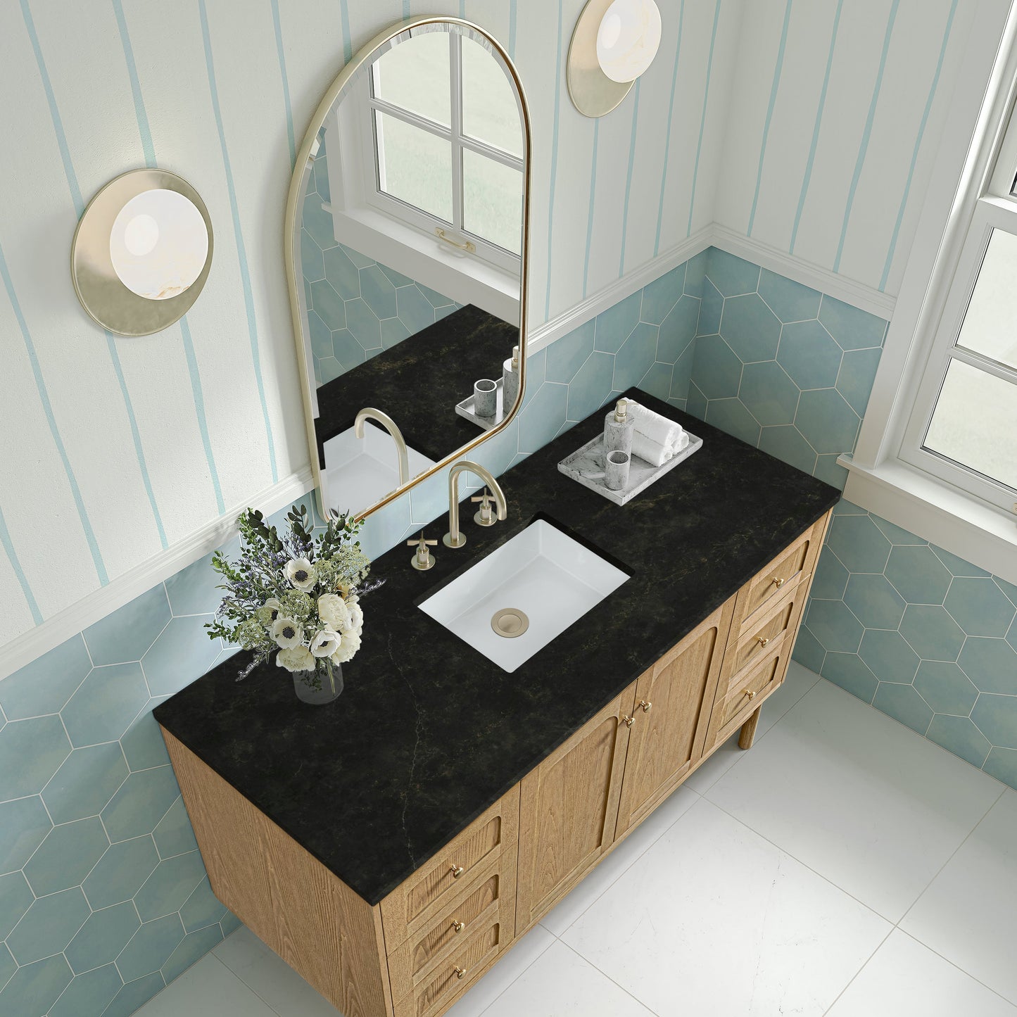 
                  
                    Laurent 60" Single Vanity in Light Natural Oak Single Bathroom Vanity James Martin Vanities Phantome Eclos 
                  
                
