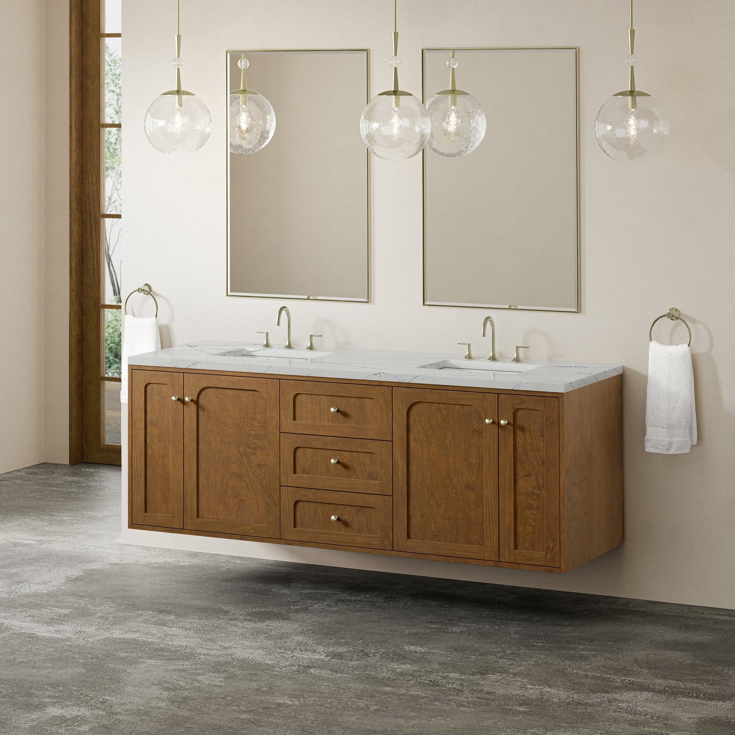 
                  
                    Laurent 72" Double Vanity in Honey Oak Double Bathroom Vanity James Martin Vanities 
                  
                