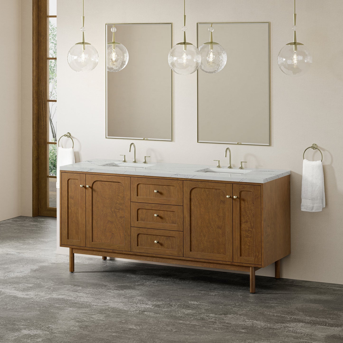 
                  
                    Laurent 72" Double Vanity in Honey Oak Double Bathroom Vanity James Martin Vanities 
                  
                