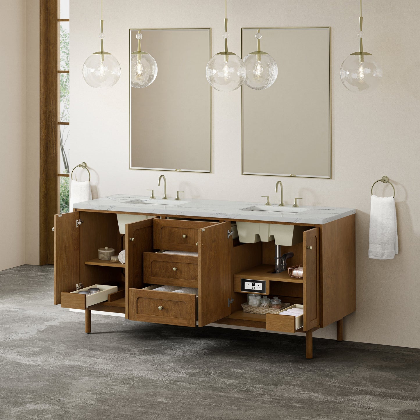 
                  
                    Laurent 72" Double Vanity in Honey Oak Double Bathroom Vanity James Martin Vanities 
                  
                