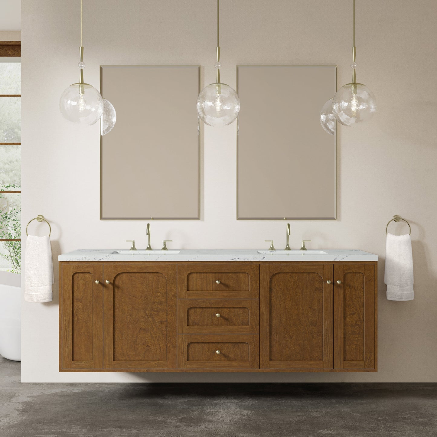 
                  
                    Laurent 72" Double Vanity in Honey Oak Double Bathroom Vanity James Martin Vanities 
                  
                