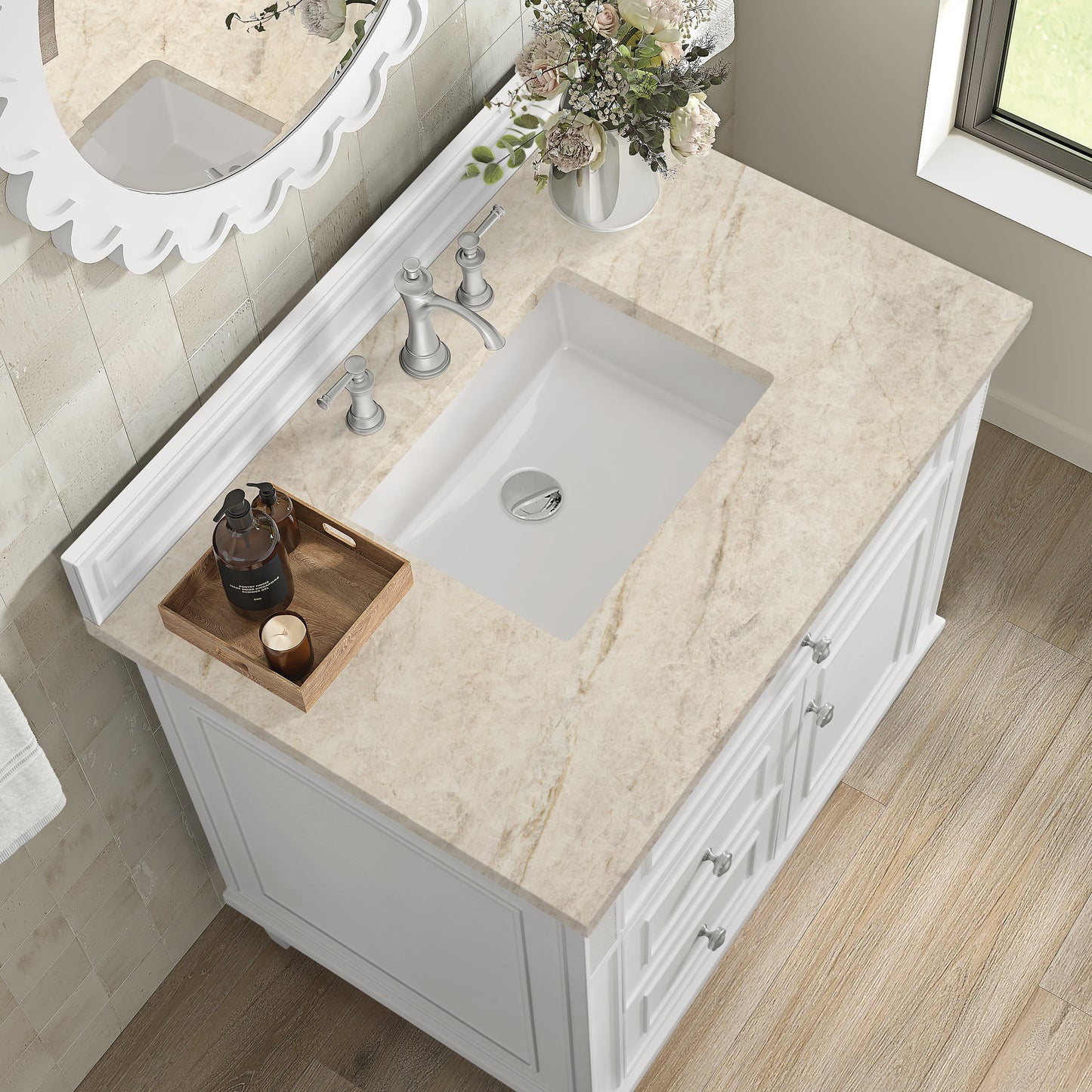 
                  
                    Lorelai 36" Single Vanity in Bright White James Martin Vanities Tajnar Eclos 
                  
                