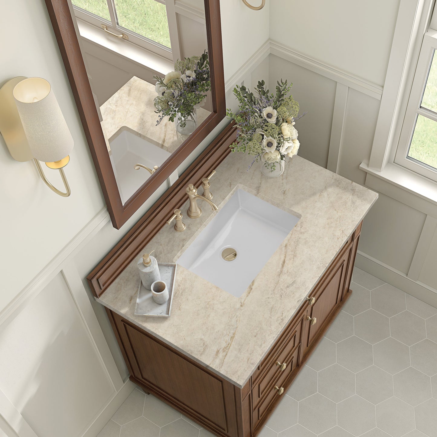 
                  
                    Lorelai 36" Single Vanity in Mid-Century Walnut James Martin Vanities Tajnar Eclos 
                  
                