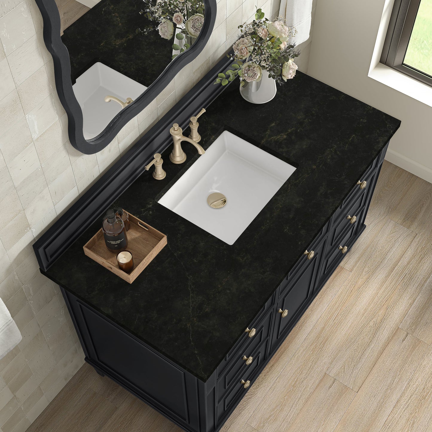 
                  
                    Lorelai 48" Single Vanity in Black Onyx James Martin Vanities Phantome Eclos 
                  
                