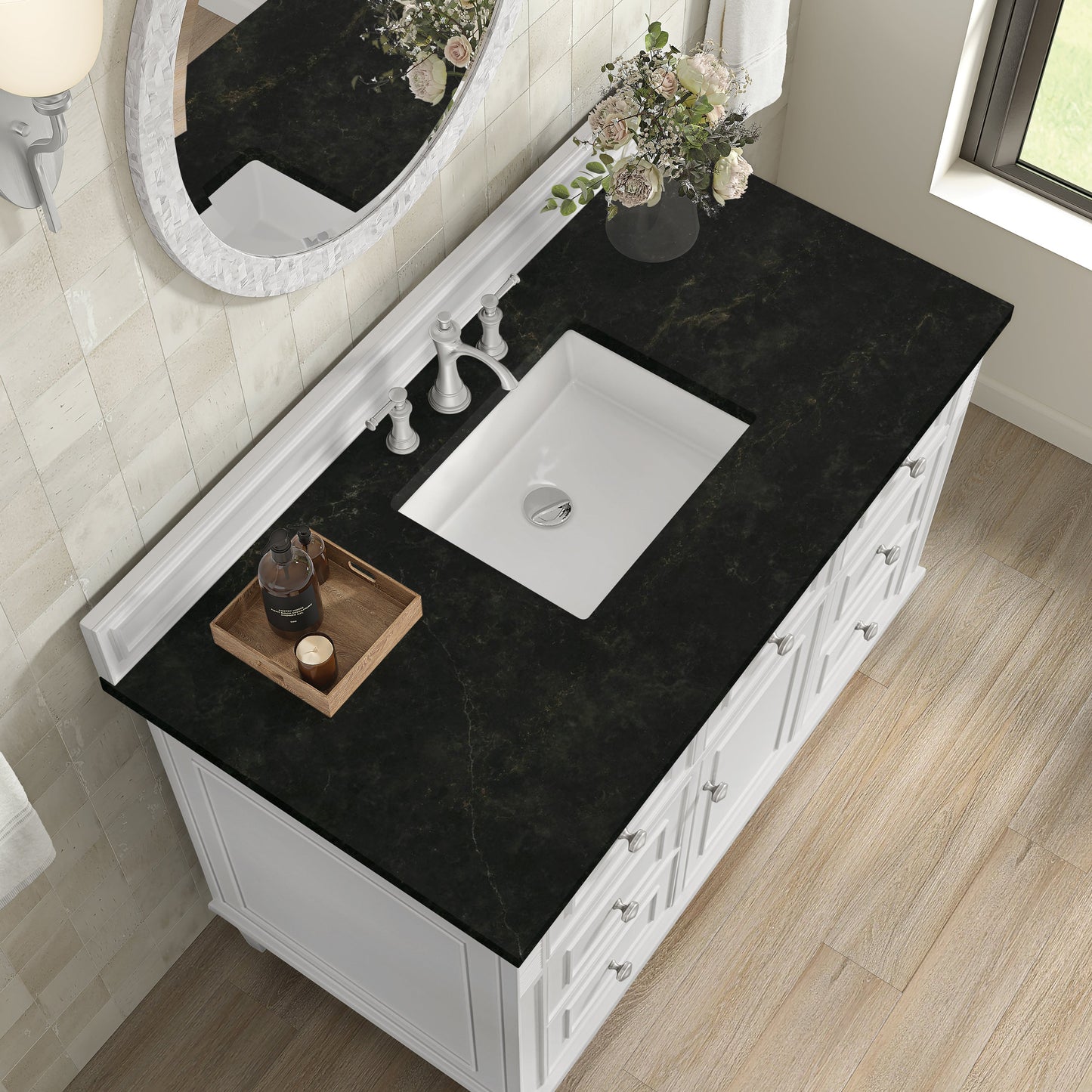 
                  
                    Lorelai 48" Single Vanity in Bright White James Martin Vanities Phantome Eclos 
                  
                