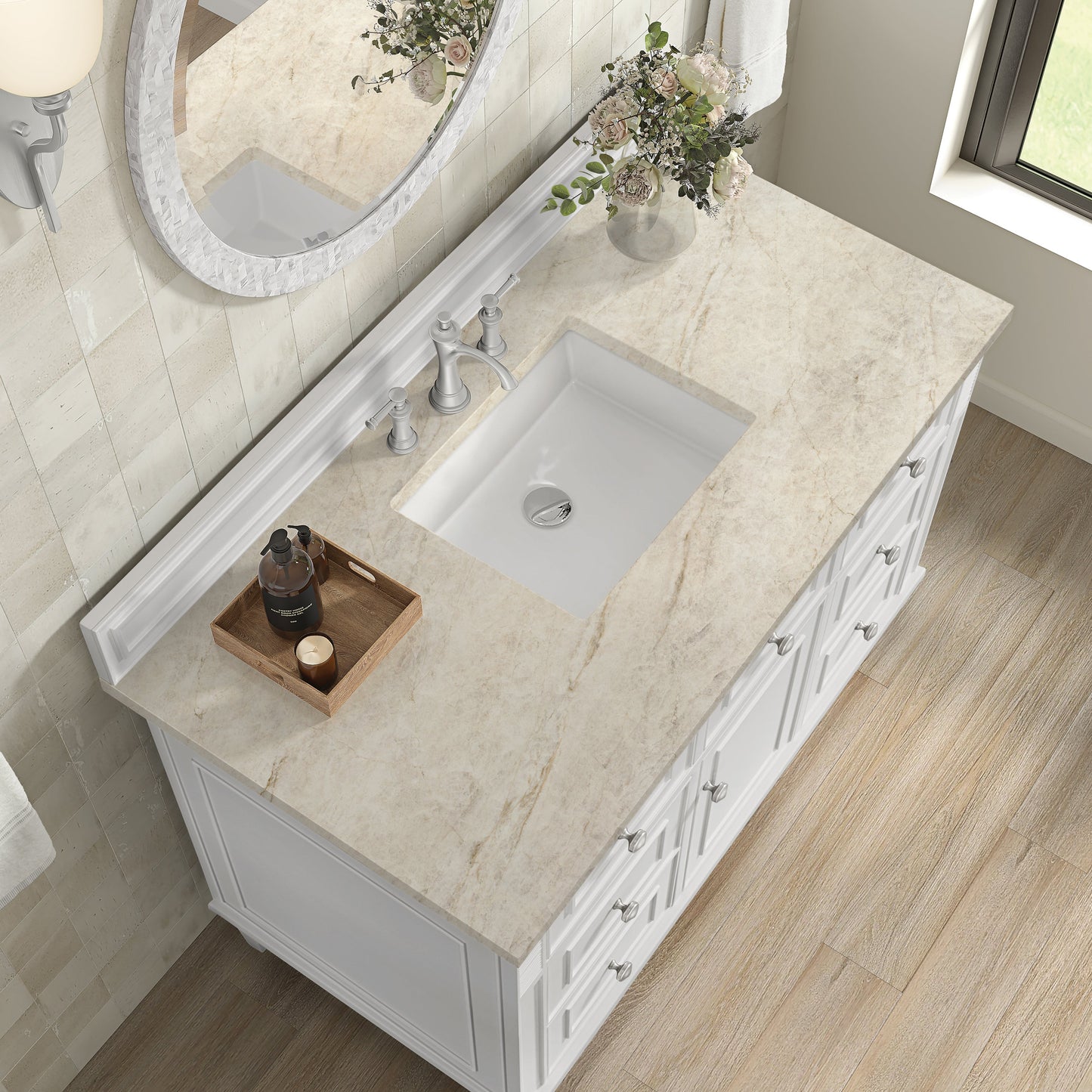 
                  
                    Lorelai 48" Single Vanity in Bright White James Martin Vanities Tajnar Eclos 
                  
                
