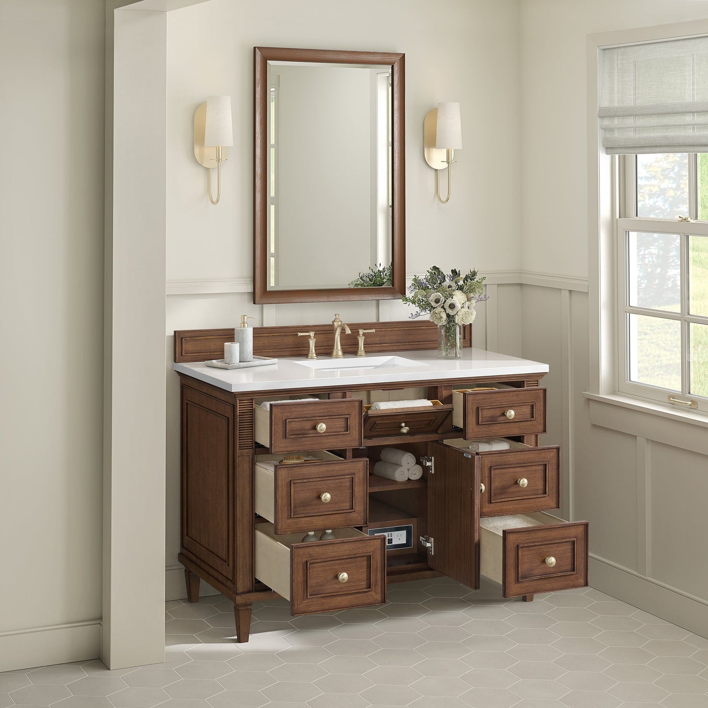 
                  
                    Lorelai 48" Single Vanity in Mid-Century Walnut James Martin Vanities 
                  
                