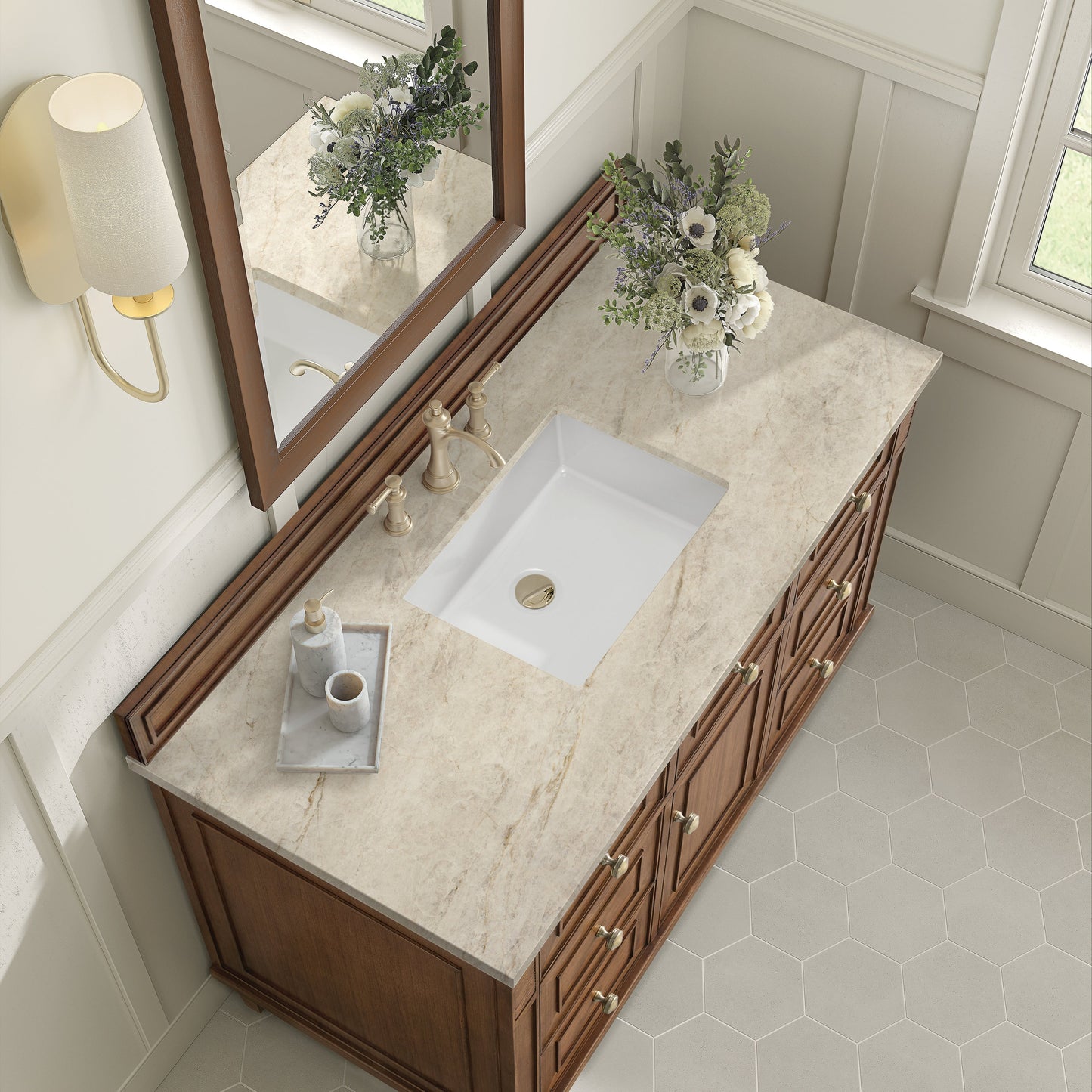 
                  
                    Lorelai 48" Single Vanity in Mid-Century Walnut James Martin Vanities Tajnar Eclos 
                  
                