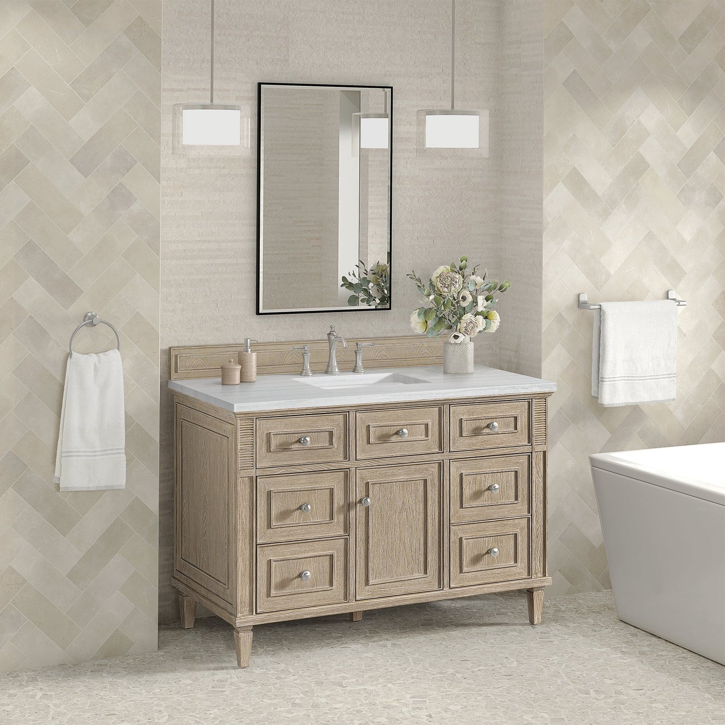 
                  
                    Lorelai 48" Single Vanity in Whitewashed Oak James Martin Vanities 
                  
                