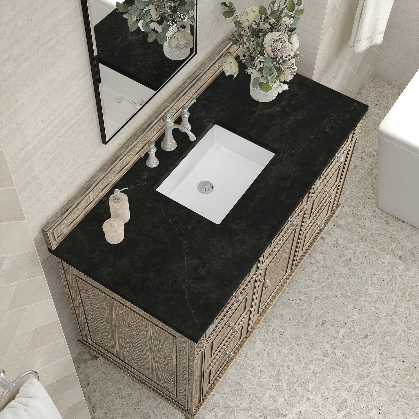 
                  
                    Lorelai 48" Single Vanity in Whitewashed Oak James Martin Vanities Phantome Eclos 
                  
                