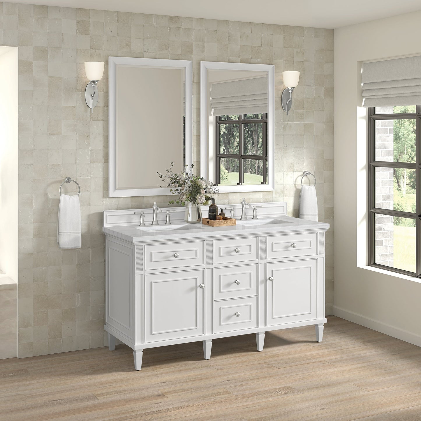 
                  
                    Lorelai 60" Double Vanity in Bright White James Martin Vanities 
                  
                