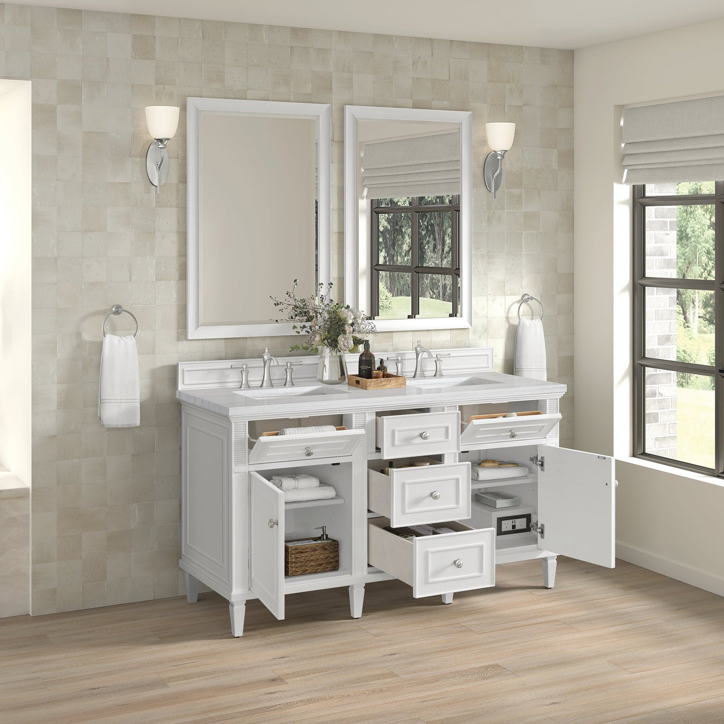 
                  
                    Lorelai 60" Double Vanity in Bright White James Martin Vanities 
                  
                