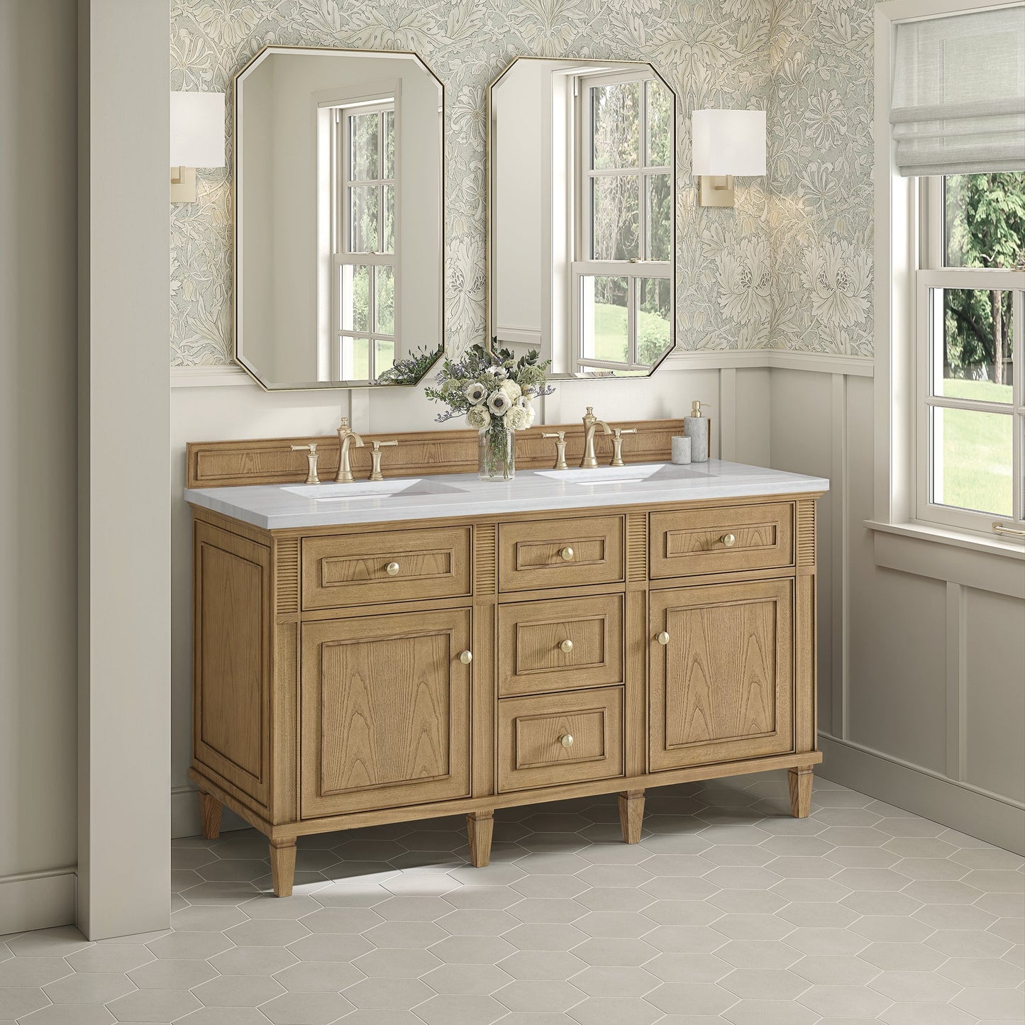 
                  
                    Lorelai 60" Double Vanity in Light Natural Oak James Martin Vanities 
                  
                
