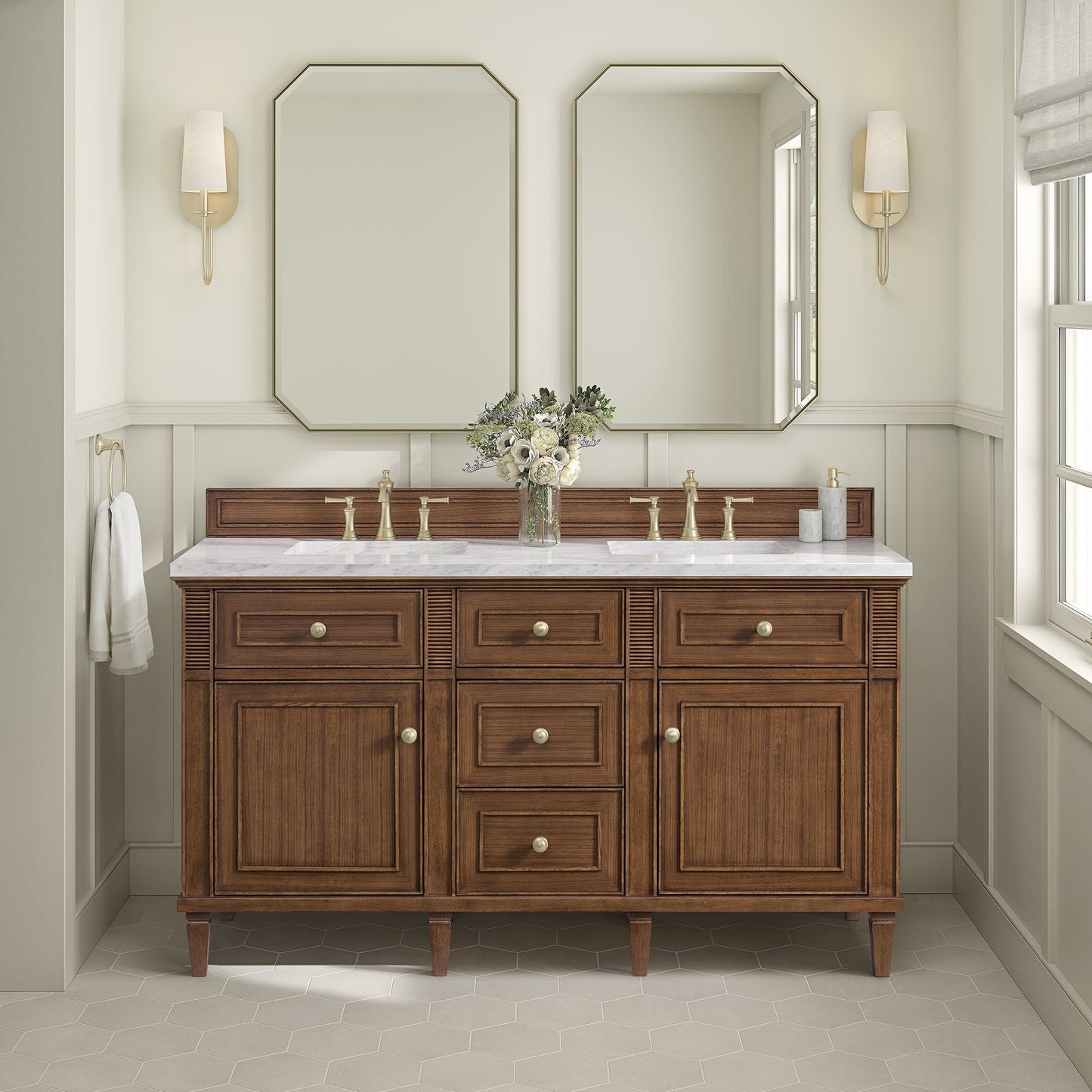 Lorelai 60" Double Vanity in Mid-Century Walnut James Martin Vanities Select a Top 